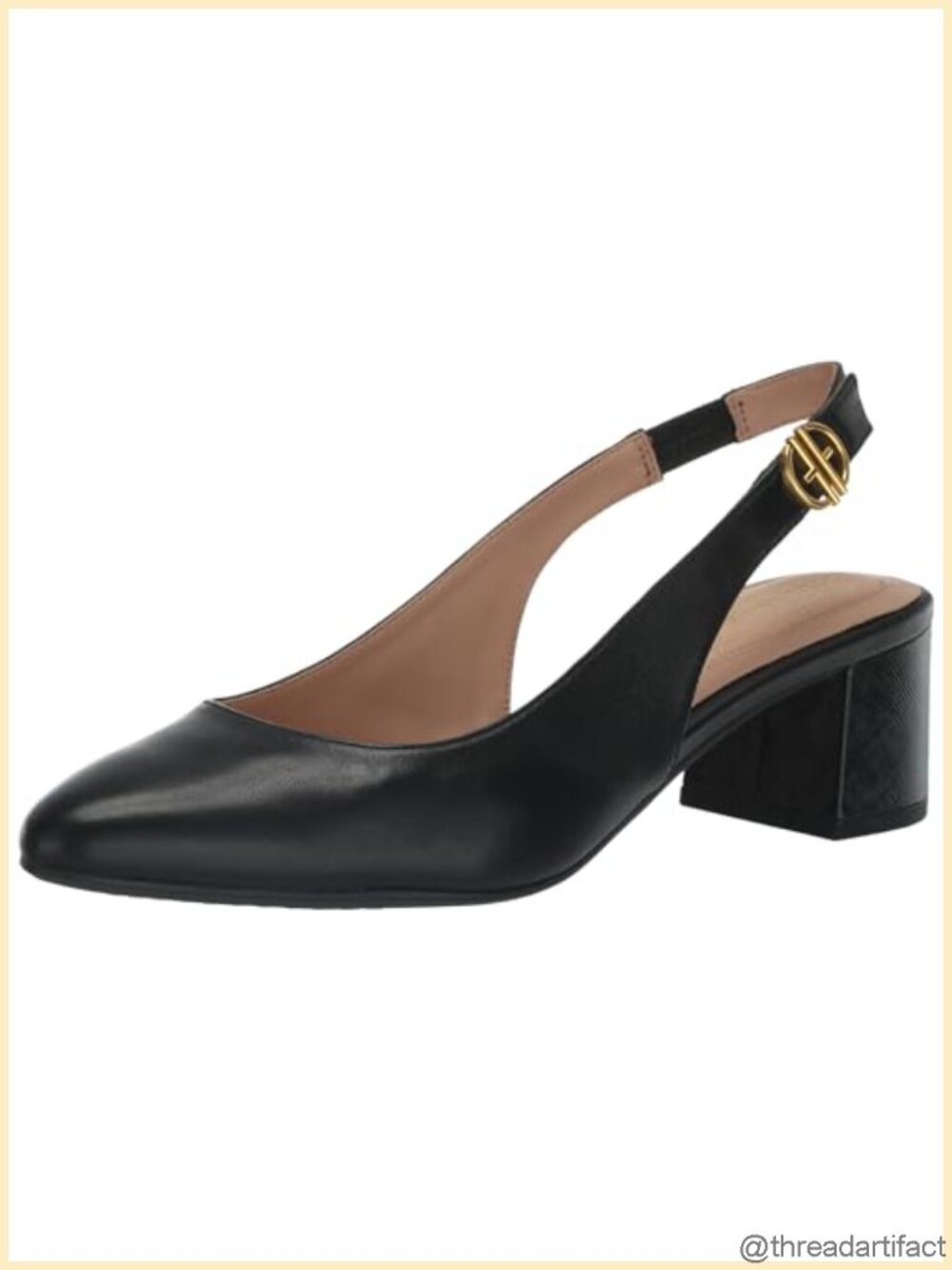 Women's Slingback Pump Block Heel Superfoam Cushioned Dress Shoe